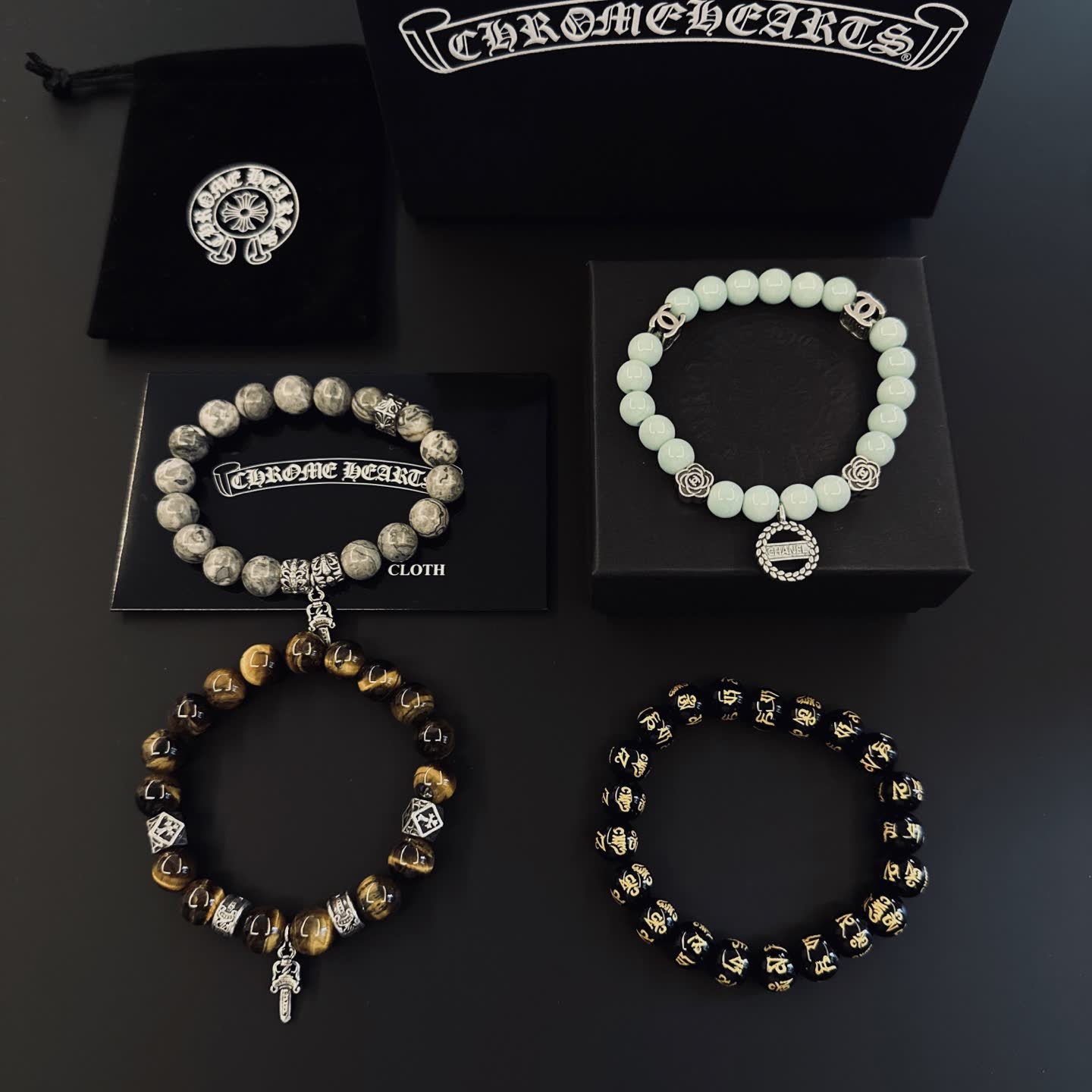 Chrome Hearts Beaded Bracelet Set Chrome Hearts Beaded Bracelet Set
